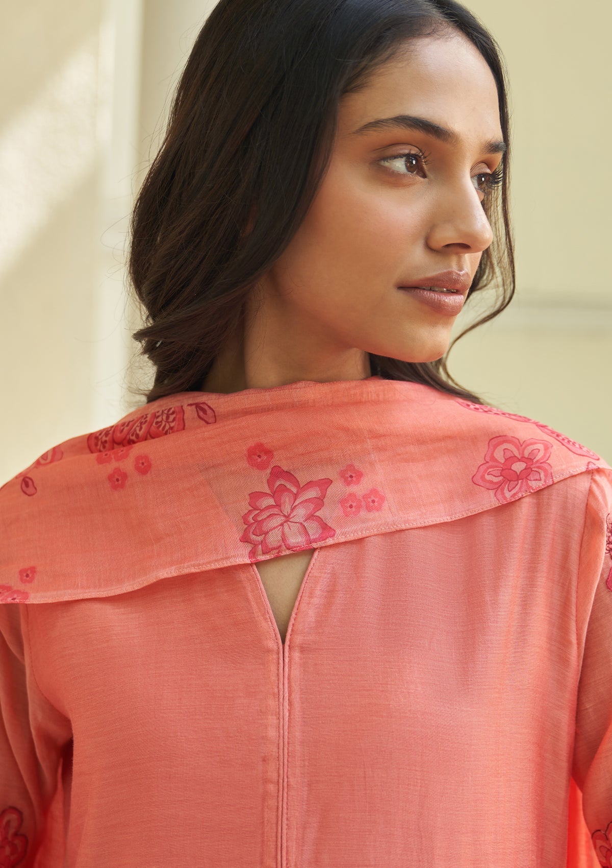 Hibiscus Applique Kurta Set