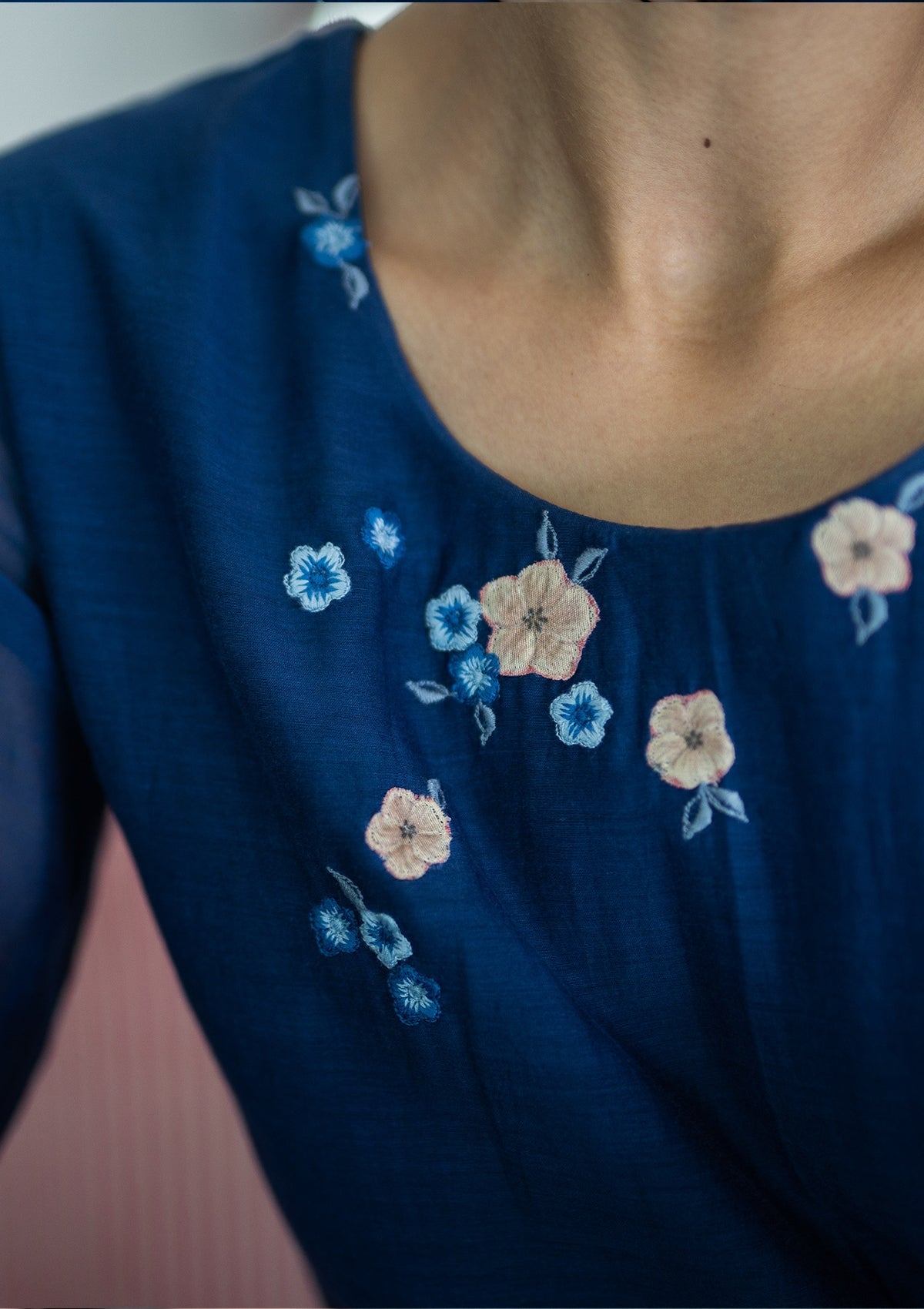 Sapphire Floral Applique Kurta Set